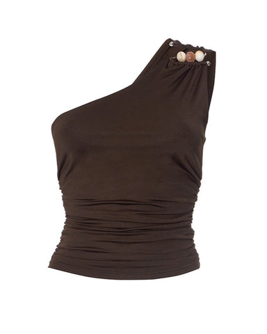 Marble One-Shoulder Top