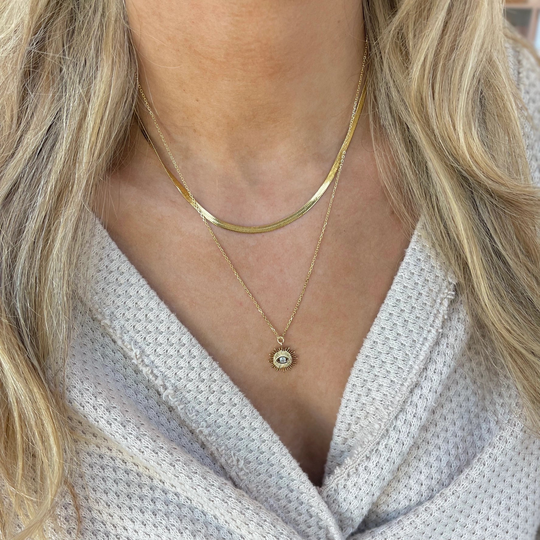 Gold Herringbone Necklace