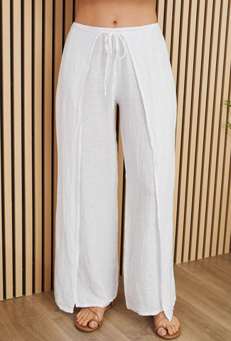 Linen Pants With Side Panel