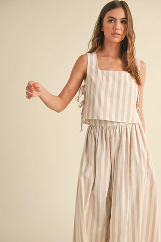Zoey Striped Tie Top