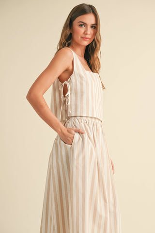 Zoey Striped Tie Top