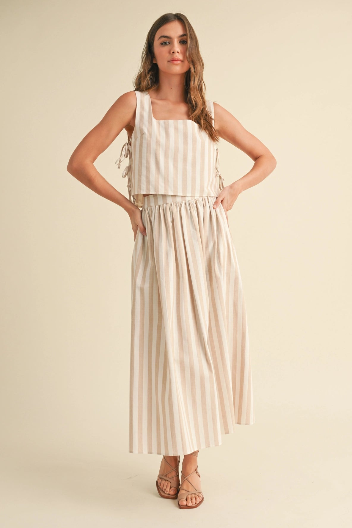 Zoey Striped Tie Top