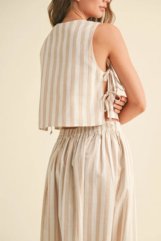 Zoey Striped Tie Top